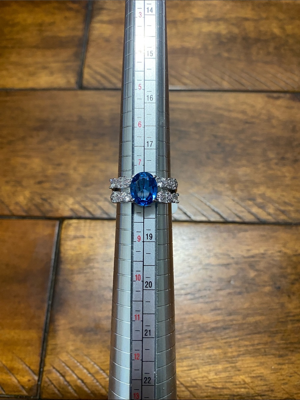 Bomb Party OG Originals Ring - Lab Created Aqua Blue Spinel - Rhodium - 8